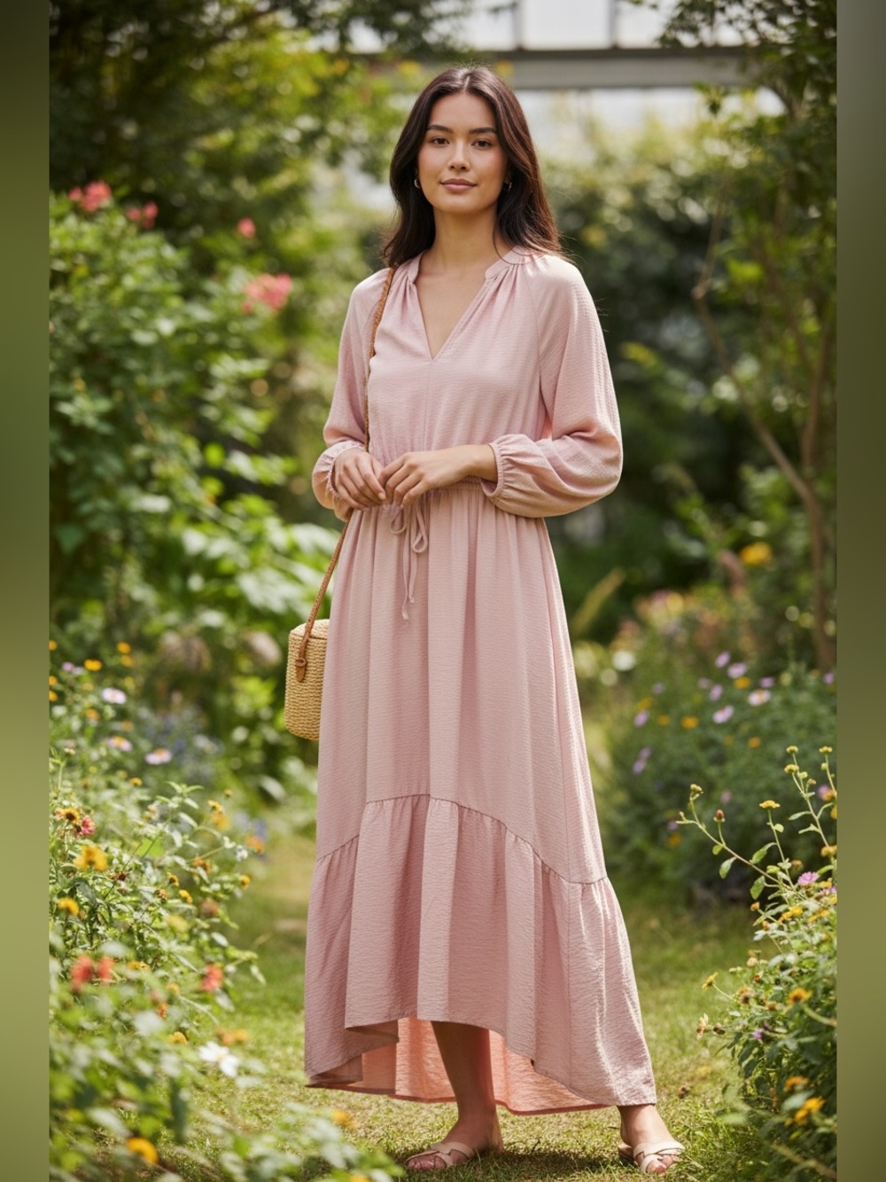 A New Day Long Sleeve Midi Dress